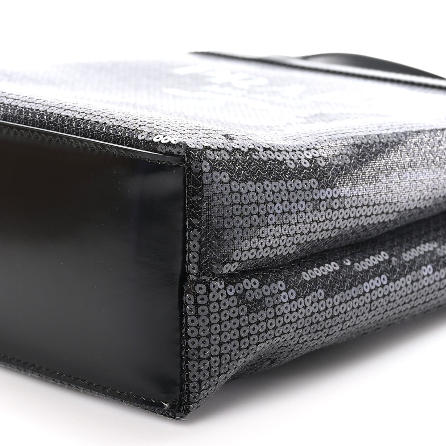 Sequin Rete Paillettes Small Tote Bag Black