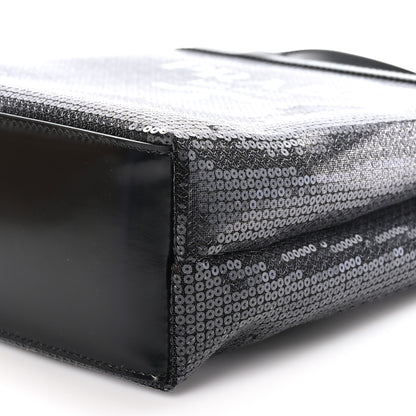Prada Sequin Rete Paillettes Small Tote Bag Black 11 of 11
