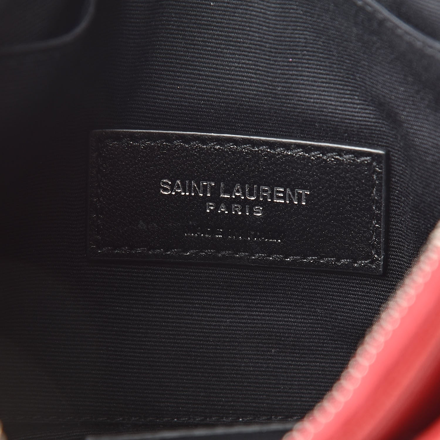 Saint Laurent Grain De Poudre Matelasse Chevron Monogram Bill Pouch Red 6 of 8