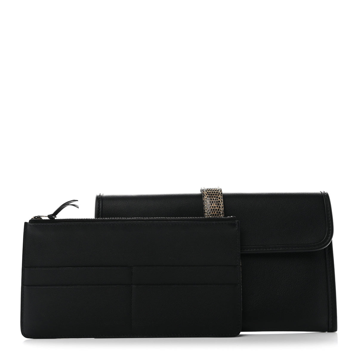 Hermes Swift Lizard Jige Touch Duo Clutch Black Ombre 3 of 7