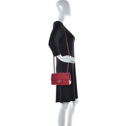Chanel Lambskin Quilted Mini Rectangular Flap Red 2 of 12