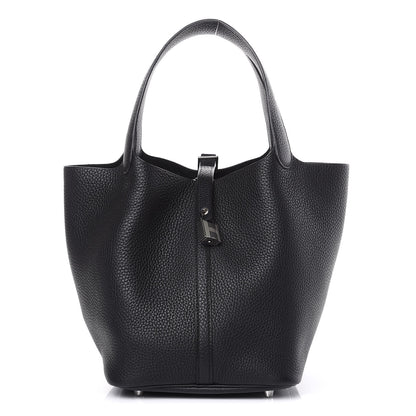 Hermes Taurillon Clemence Picotin Lock 18 MM Black 1 of 9