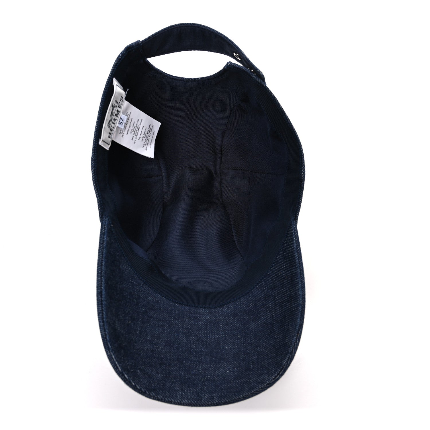 Hermes Denim Embroidered Davis Emile Hat 57 Indigo 1761874