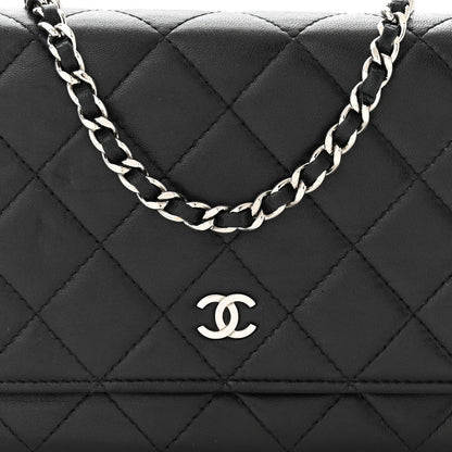 Chanel Lambskin Quilted Wallet On Chain WOC Black 9 of 11