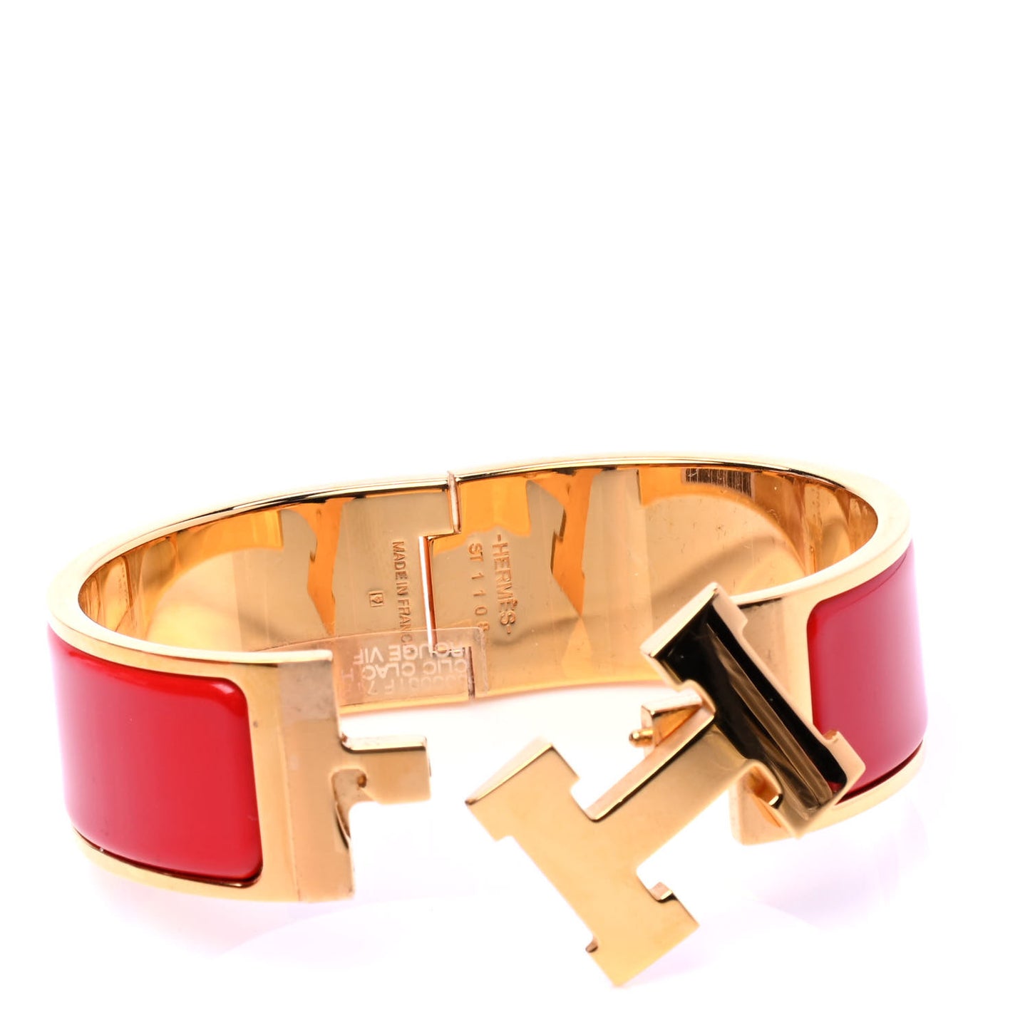 Enamel Wide Clic Clac H Bracelet PM Rouge Vif