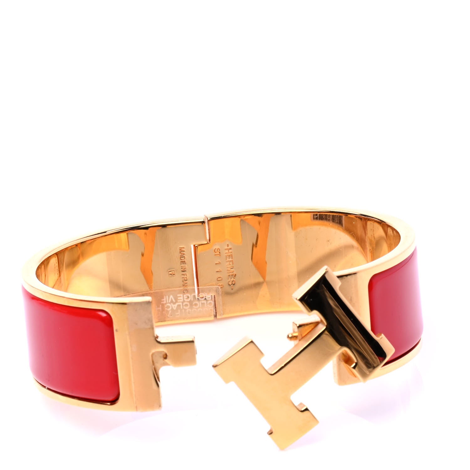 Hermes Enamel Wide Clic Clac H Bracelet PM Rouge Vif 5 of 6