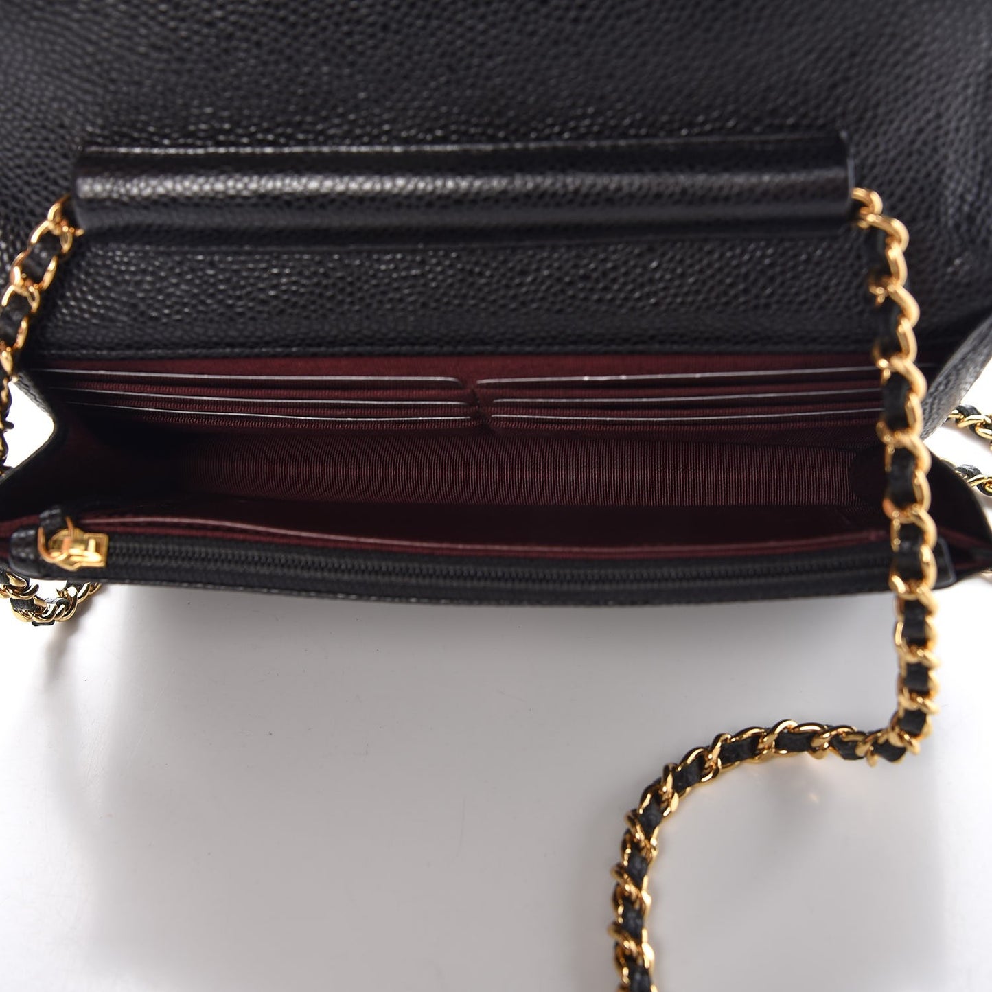 Caviar Quilted Wallet On Chain WOC Black