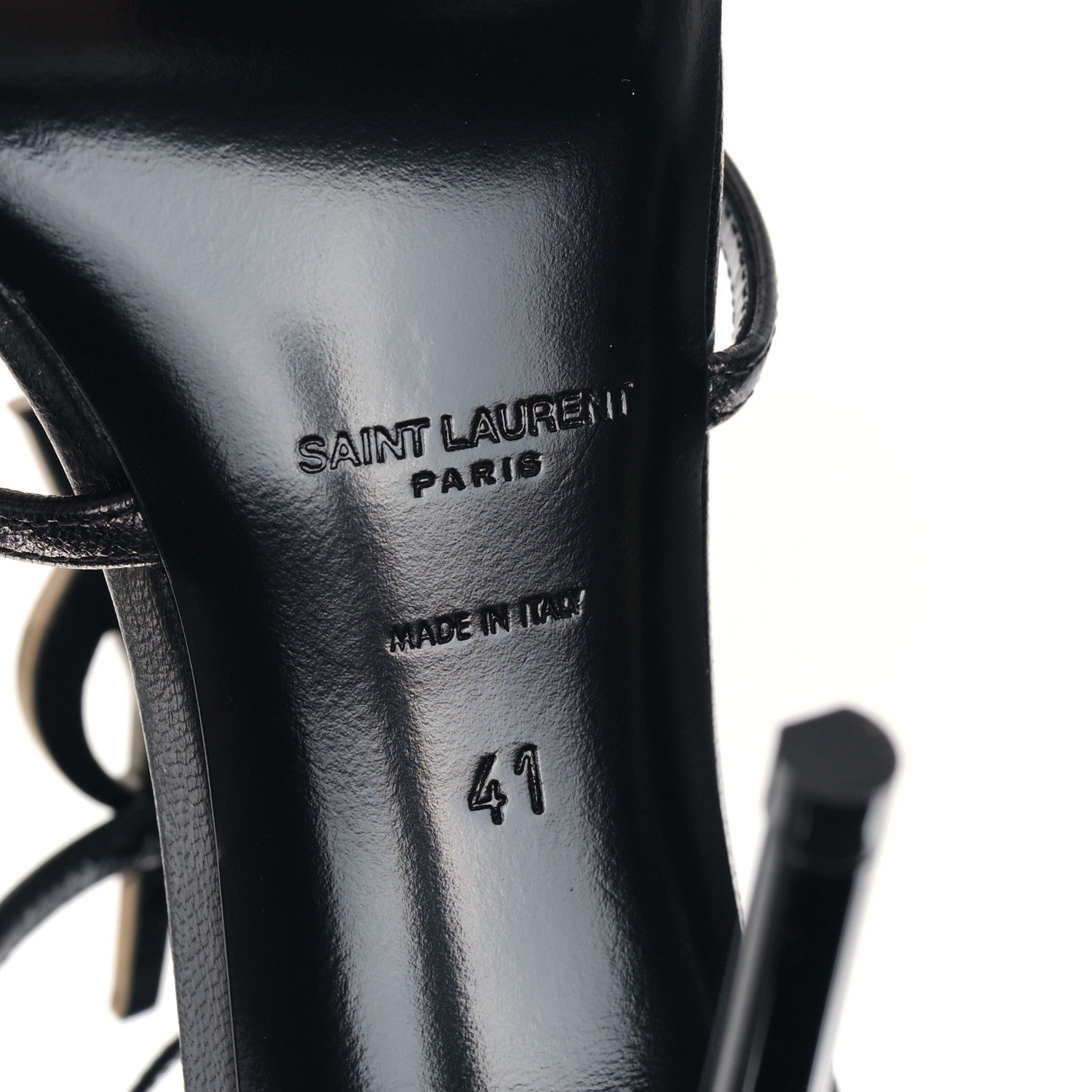 Saint Laurent Calfskin Cassandra 100 Sandals 41 Black 6 of 9