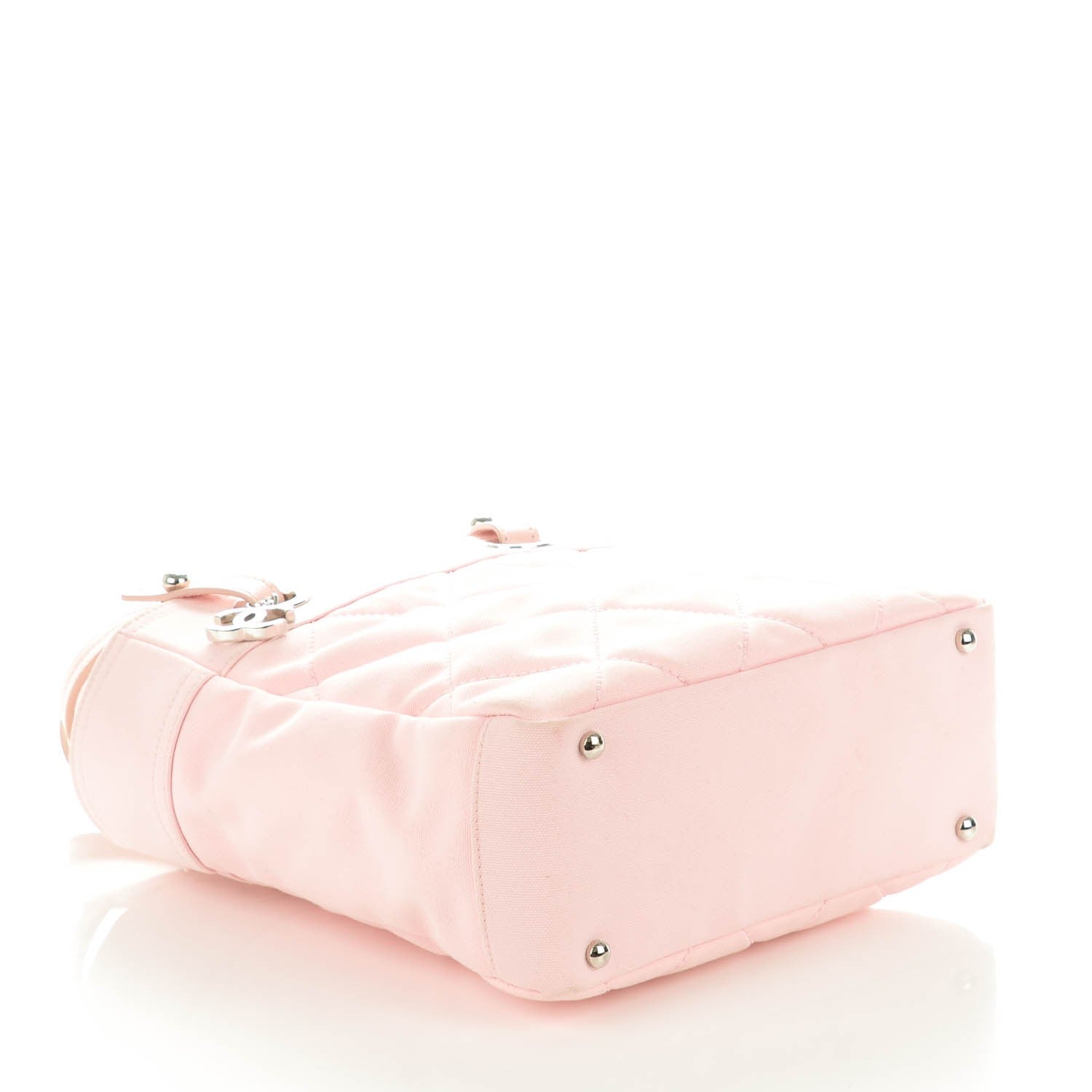 Chanel Coated Canvas Quilted Small Paris Biarritz Tote Light Pink 4 of 7
