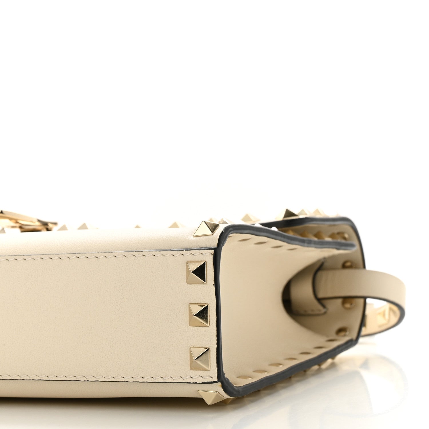 Valentino Garavani Vitello Medium Rockstud Flip Lock Crossbody Bag Light Ivory 9 of 9