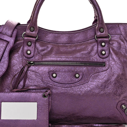 Balenciaga Agneau Classic Hardware City Metallic Purple 8 of 12