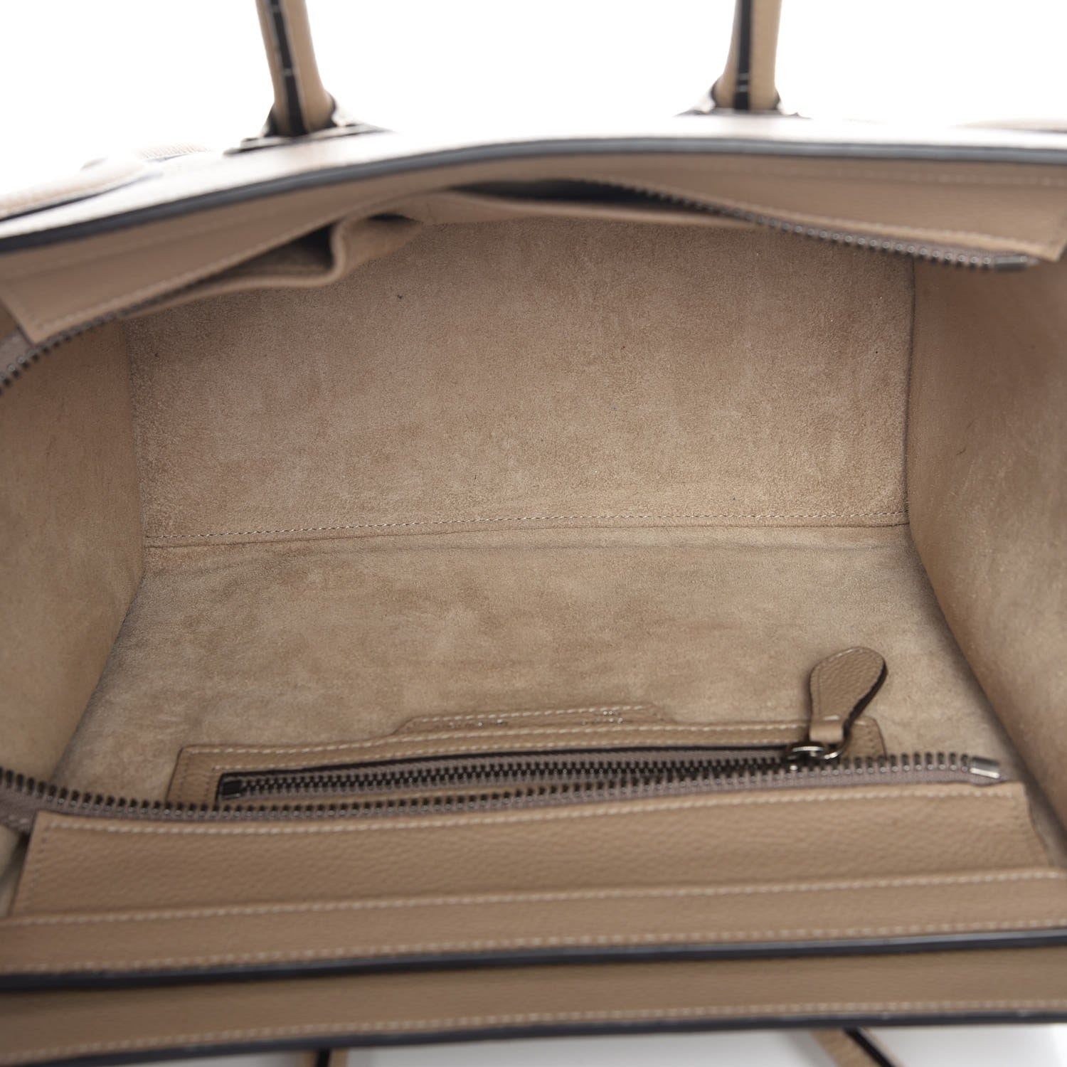 Celine Drummed Calfskin Micro Luggage Dune 5 of 7