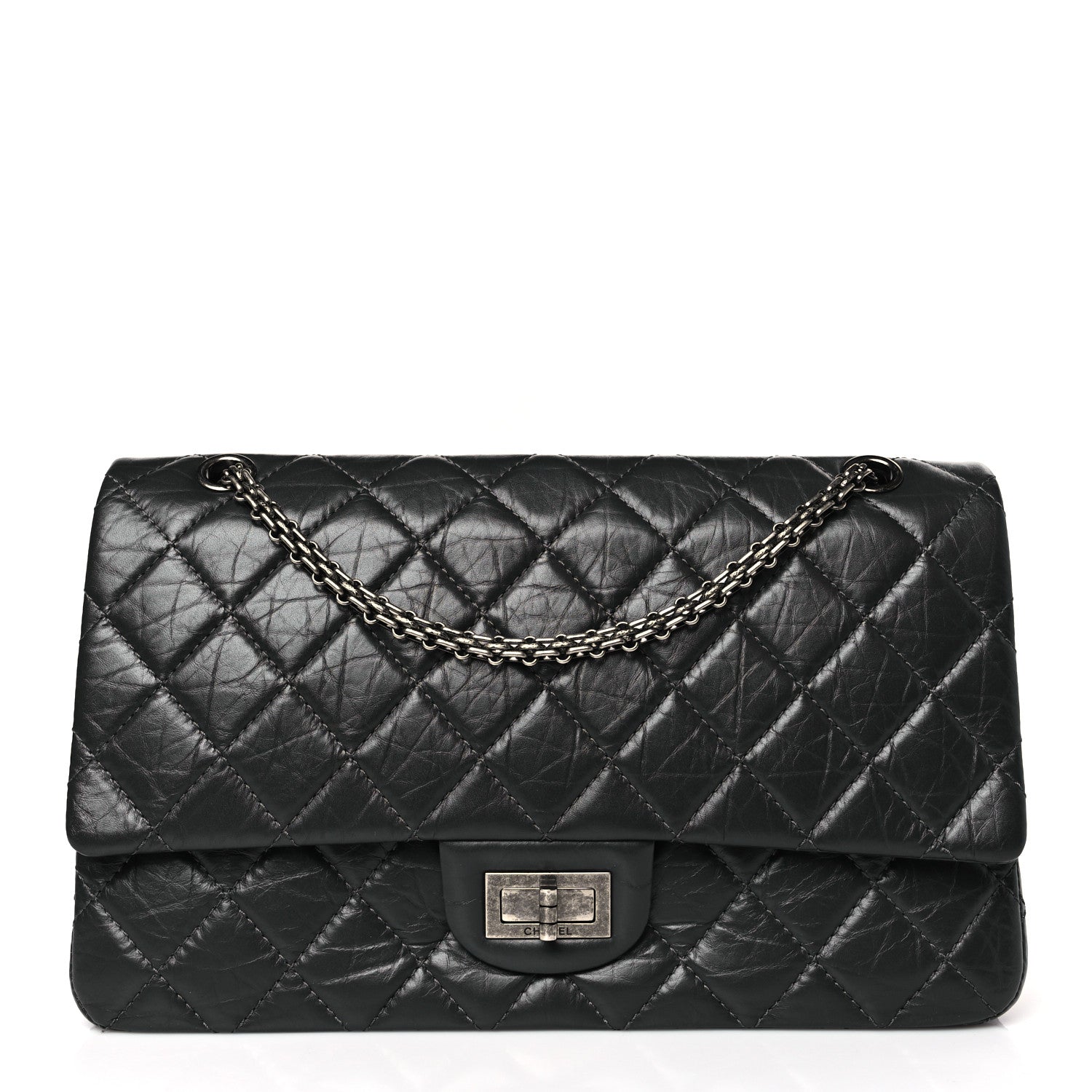 Chanel Aged Calfskin Quilted 2.55 Reissue 227 Flap Dark Grey 1 of 9