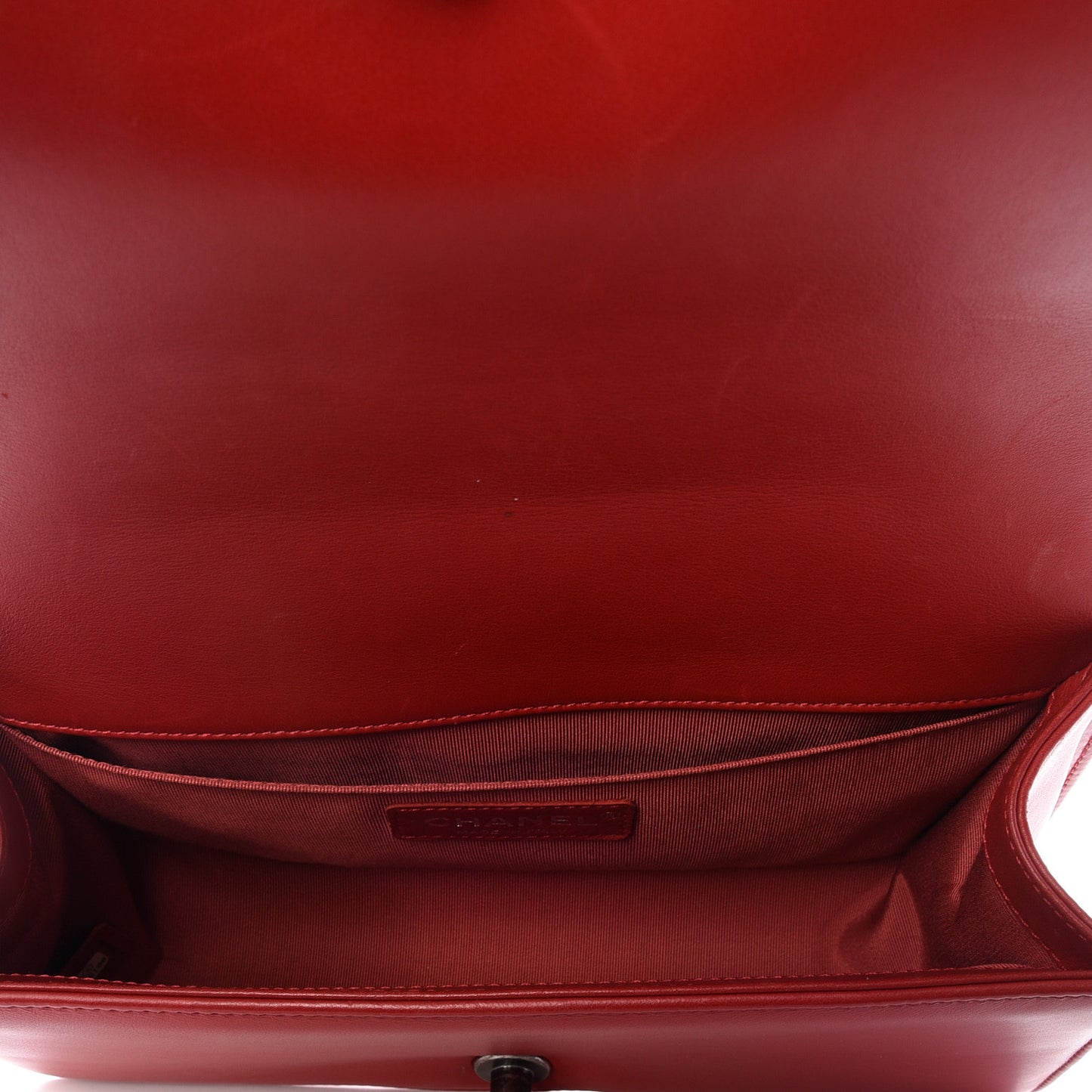 Calfskin Quilted Medium Boy Flap Red