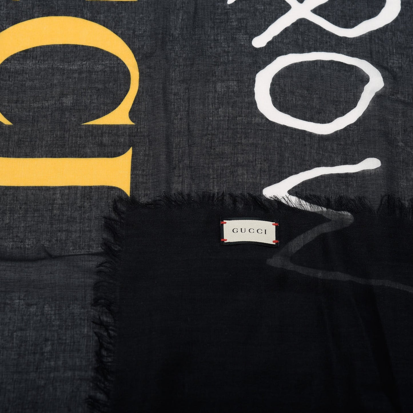 Modal Silk Coco Capitan Logo Square Scarf Black