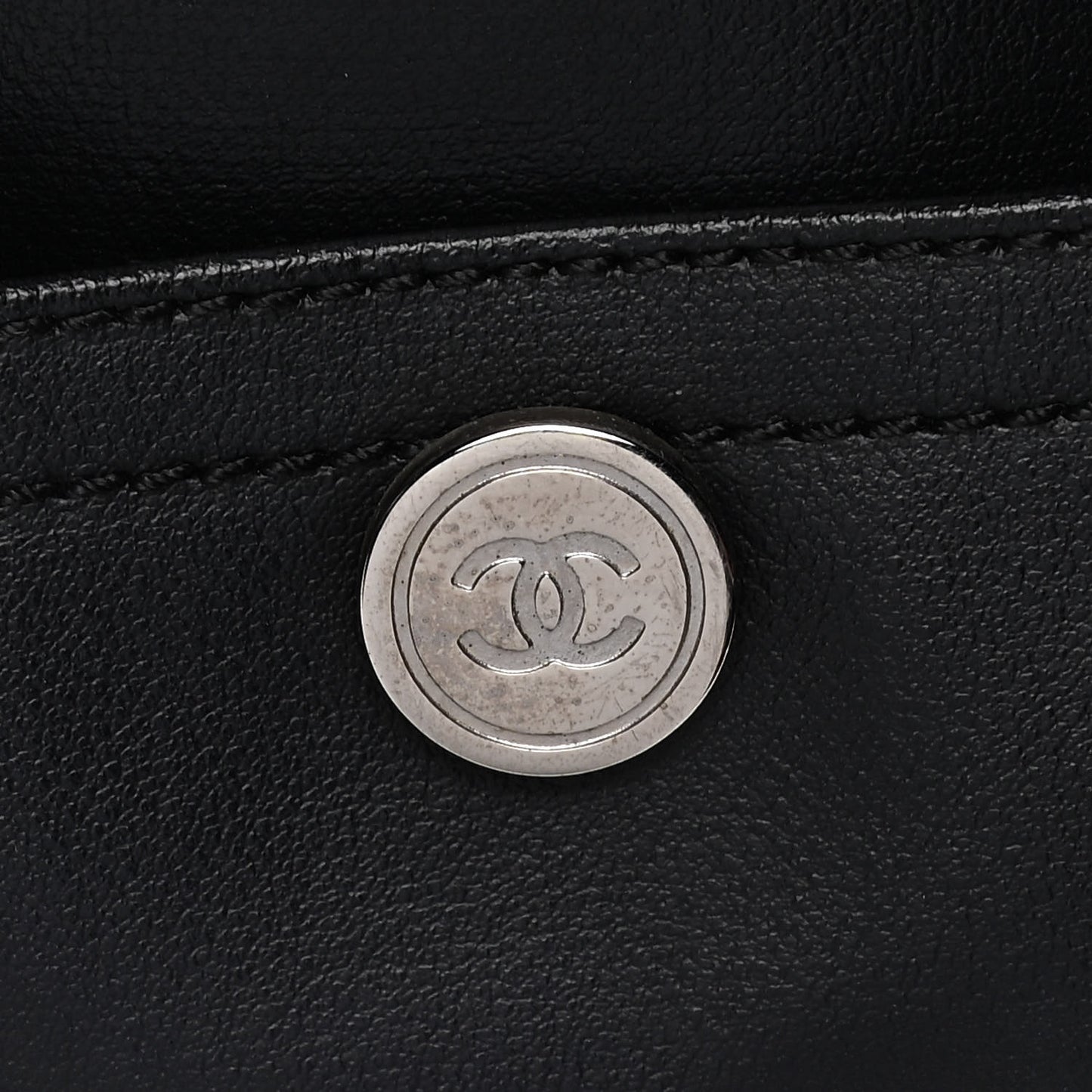 Coated Canvas Quilted Large Paris Biarritz Tote Black