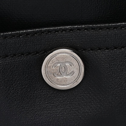Chanel Coated Canvas Quilted Large Paris Biarritz Tote Black 17 of 19