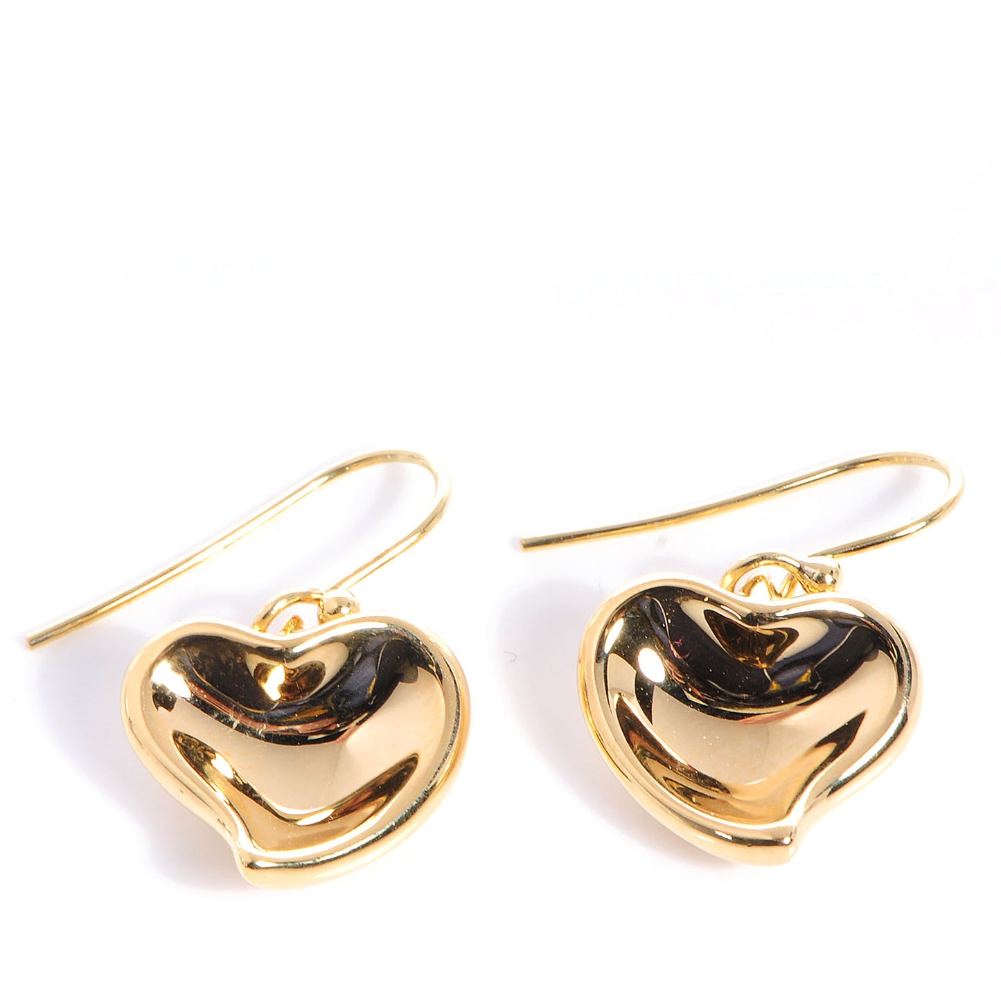 18K Yellow Gold Elsa Peretti Full Heart Drop Earrings