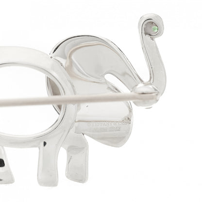 Tiffany Sterling Silver Tsavorite Save the Wild Elephant Brooch 4 of 5