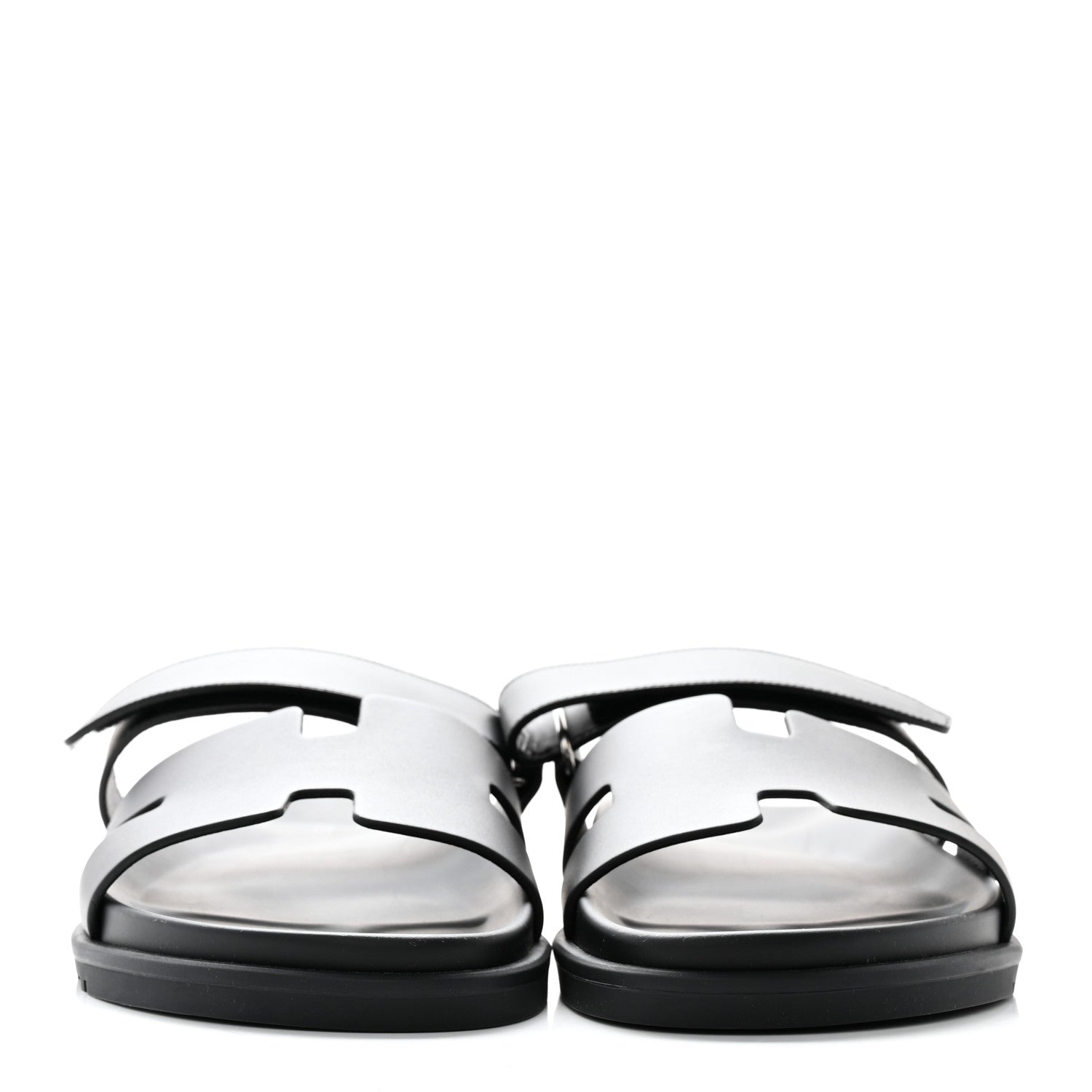 Hermes Calfskin Mens Chypre Sandals 41.5 Black 2 of 10