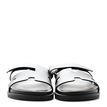 Hermes Calfskin Mens Chypre Sandals 41.5 Black 2 of 10