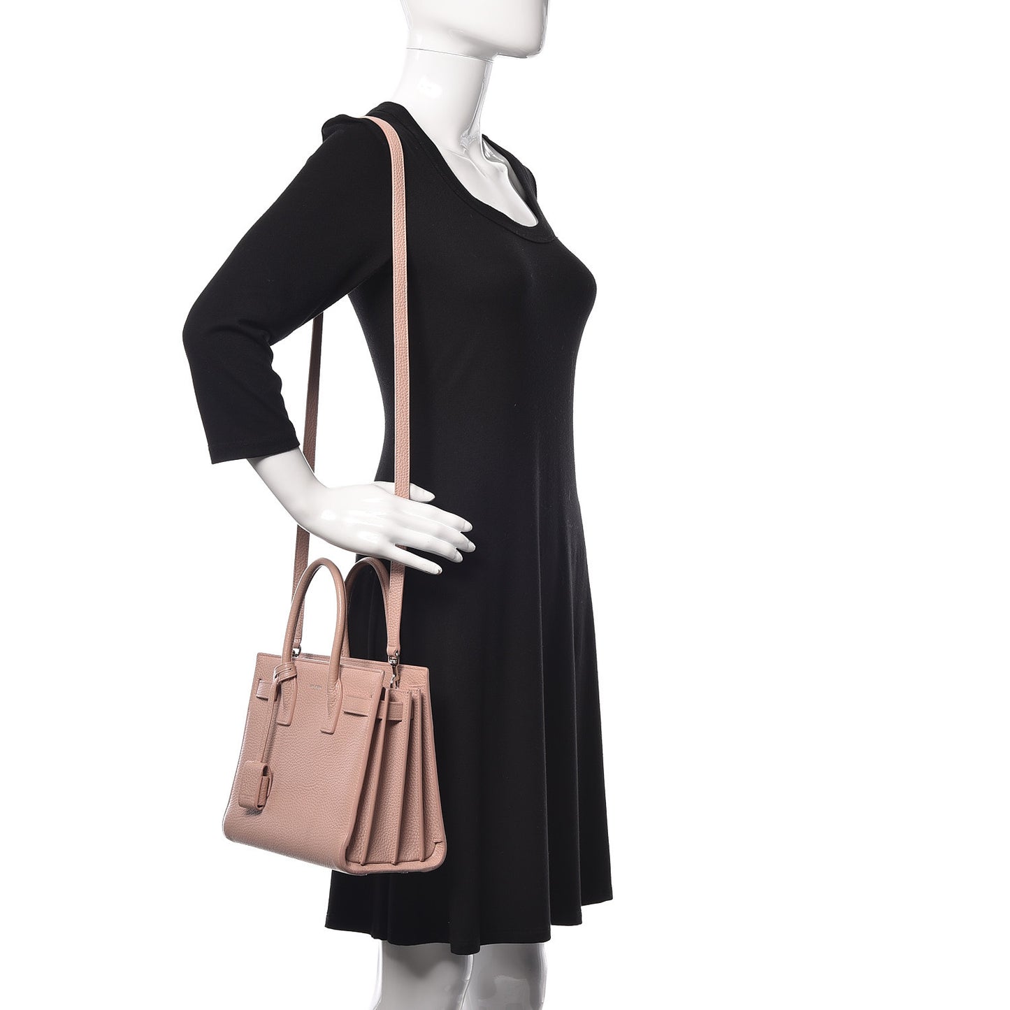 Grained Calfskin Baby Sac De Jour Antique Rose