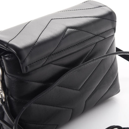 Saint Laurent Calfskin Y Quilted Monogram Toy Loulou Crossbody Bag Black 8 of 9