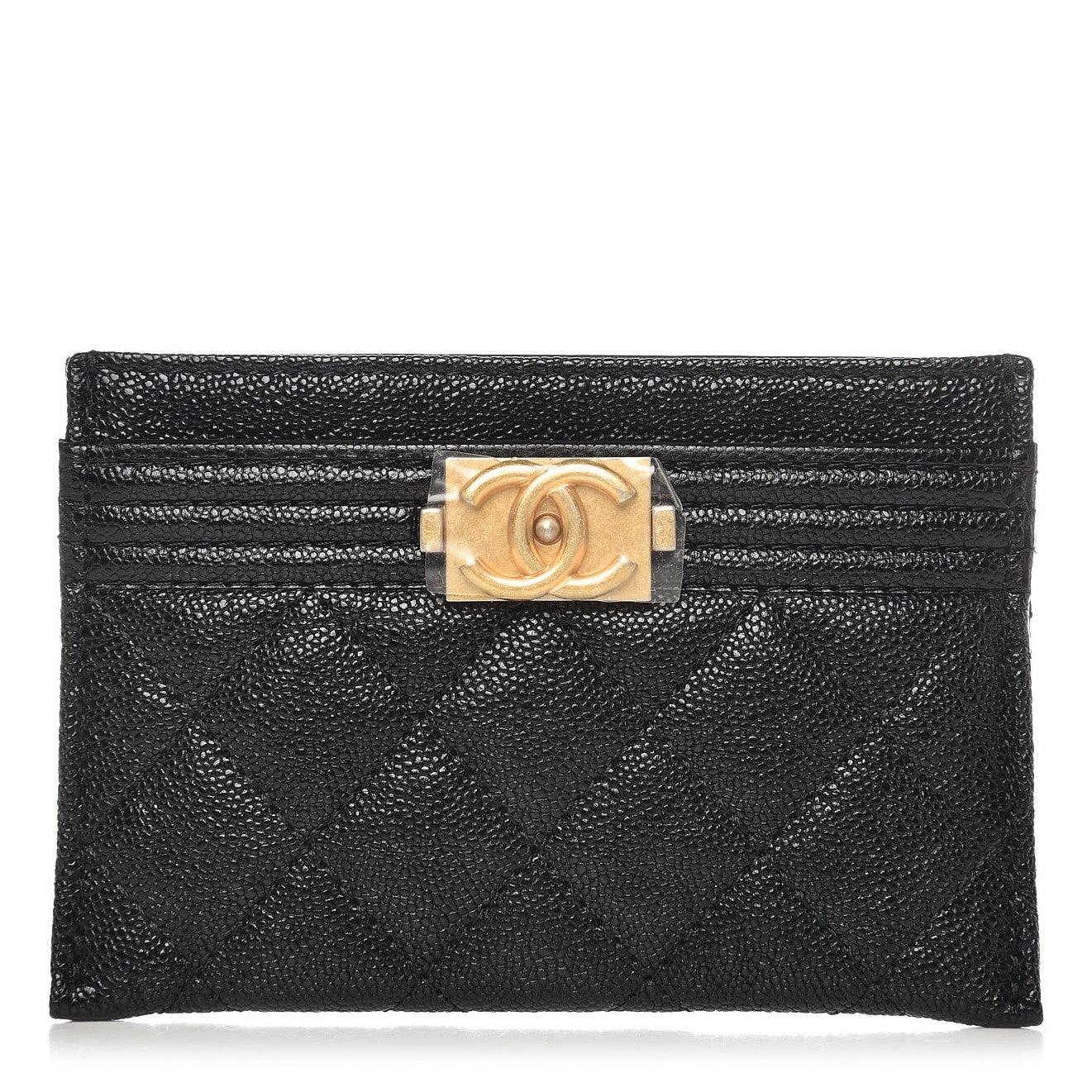 Chanel Caviar Quilted Boy Card Holder Black 1 of 9