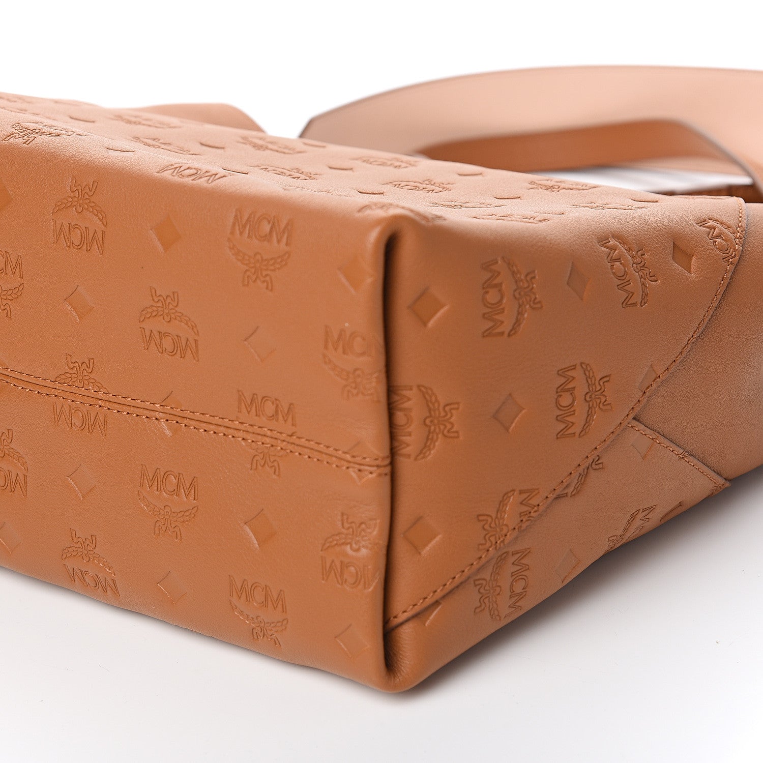 MCM Calfskin Ottomar Monogram Medium Klara Hobo Cognac 8 of 8