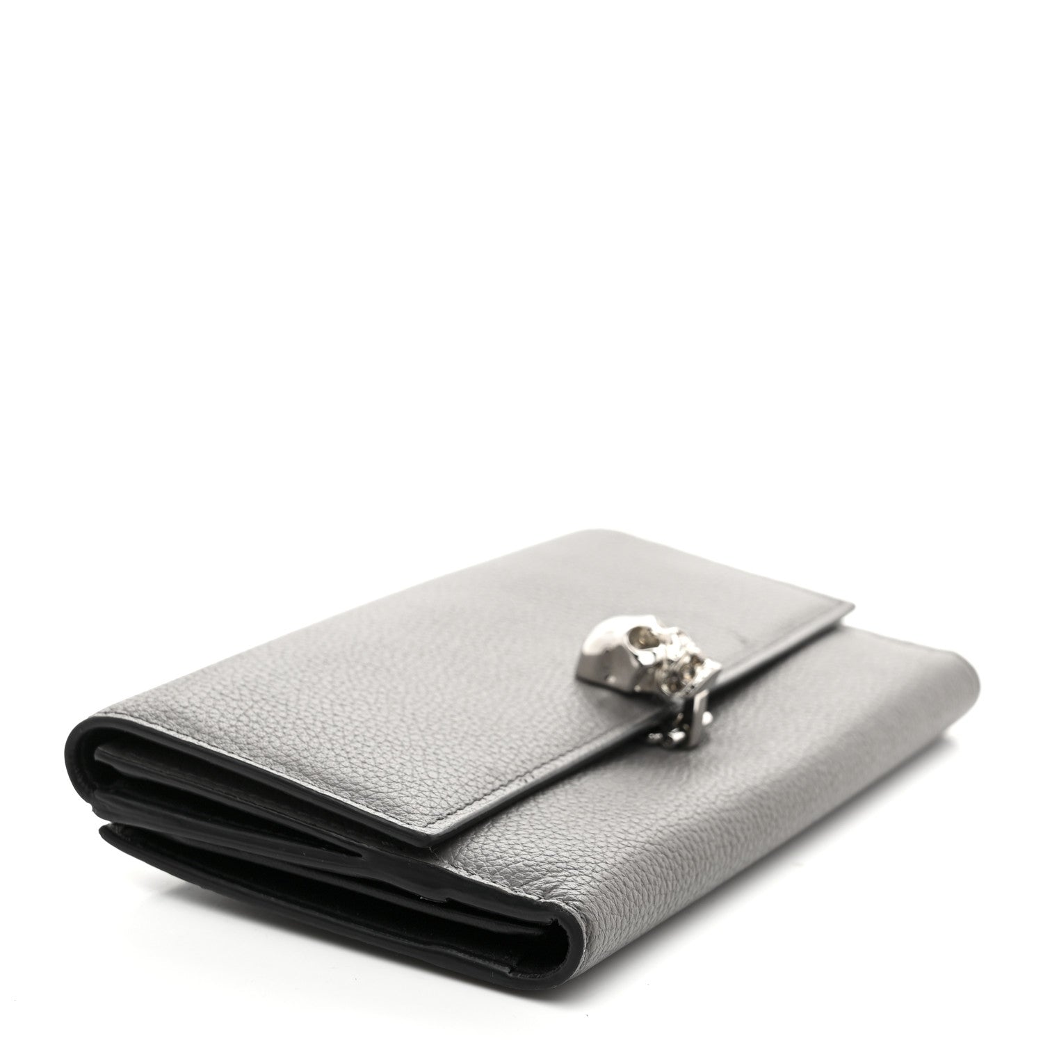 Alexander McQueen Calfskin Skull Continental Wallet Grey 4 of 8