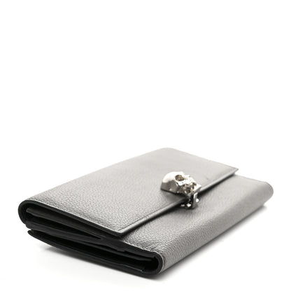 Alexander McQueen Calfskin Skull Continental Wallet Grey 4 of 8