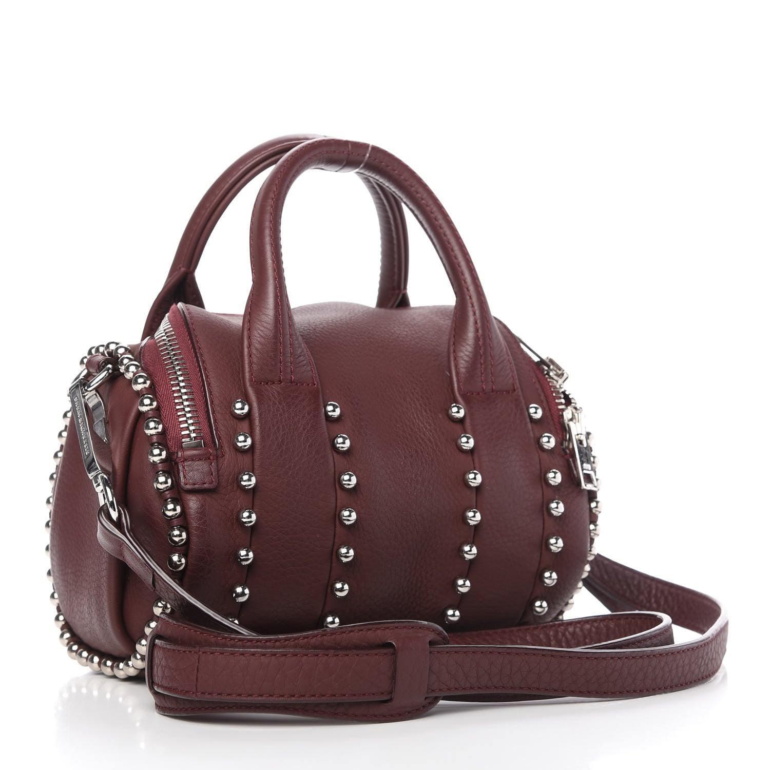 Alexander Wang Calfskin Studded Mini Rockie Matte Beet Rodium Hardware 3 of 9