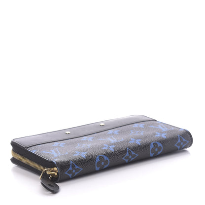 Louis Vuitton Calfskin Colored Monogram Zippy Wallet Blue Black 4 of 10