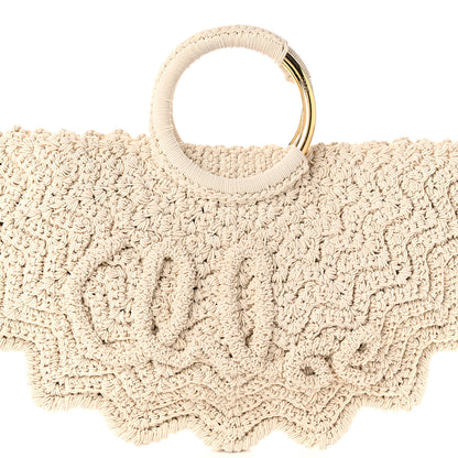 Chloe Crochet Paravent Small Bracelet Tote Bag  Off White 7 of 9