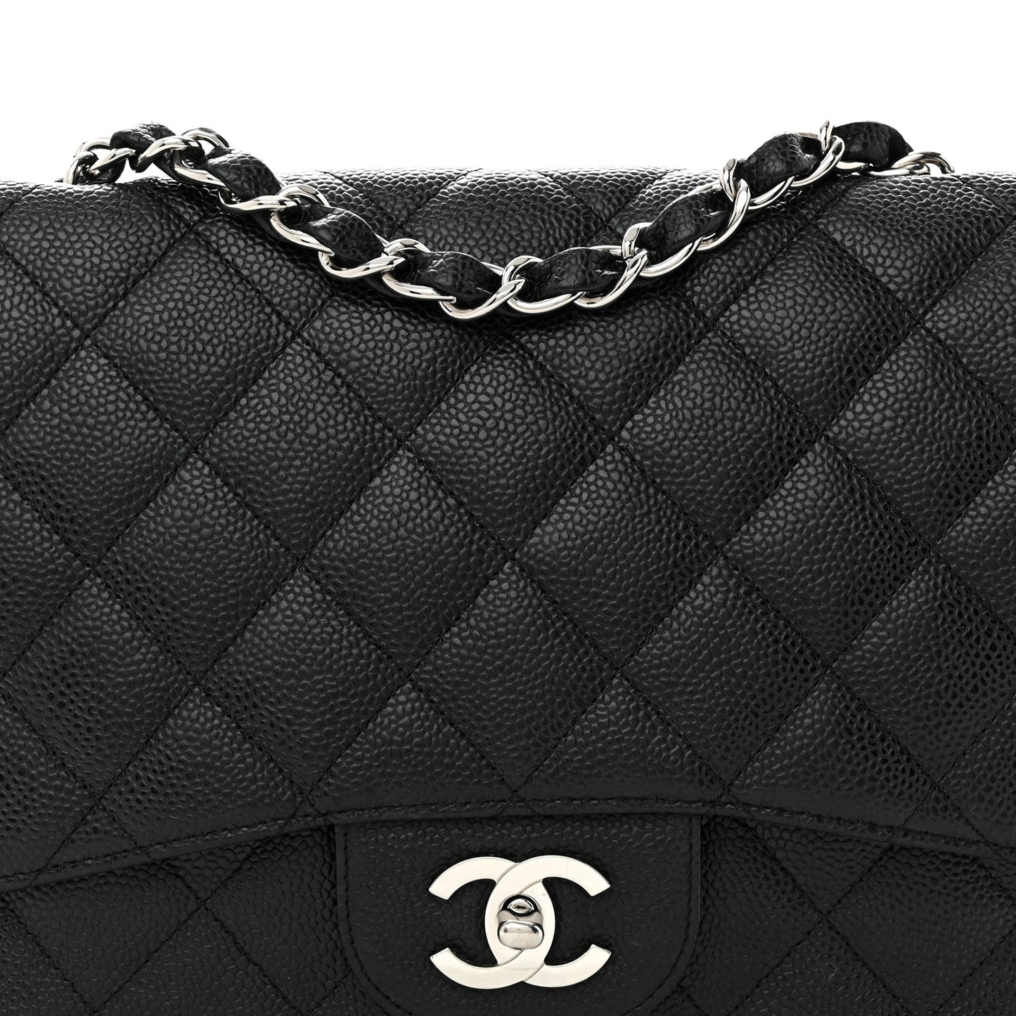 Caviar Quilted Jumbo Single Flap Black