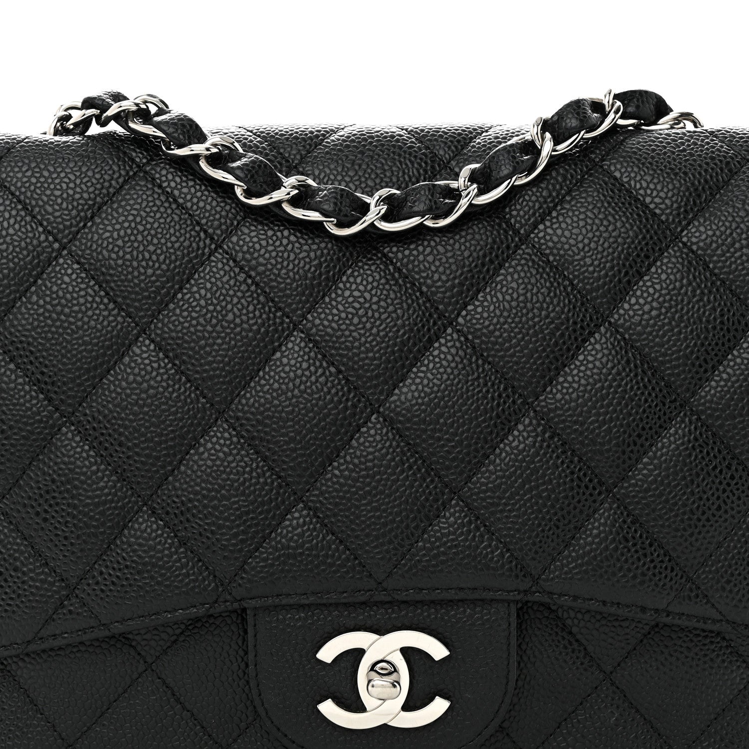 Chanel Caviar Quilted Jumbo Single Flap Black 8 of 13