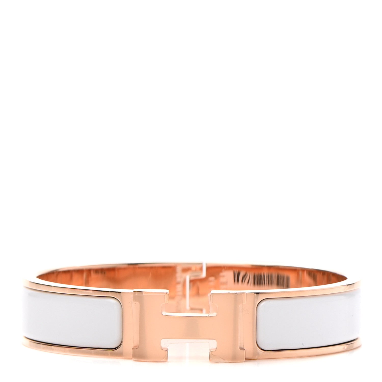 Hermes Enamel Narrow Clic Clac H Bracelet PM White 1 of 5