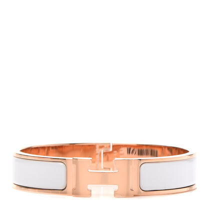 Hermes Enamel Narrow Clic Clac H Bracelet PM White 1 of 5