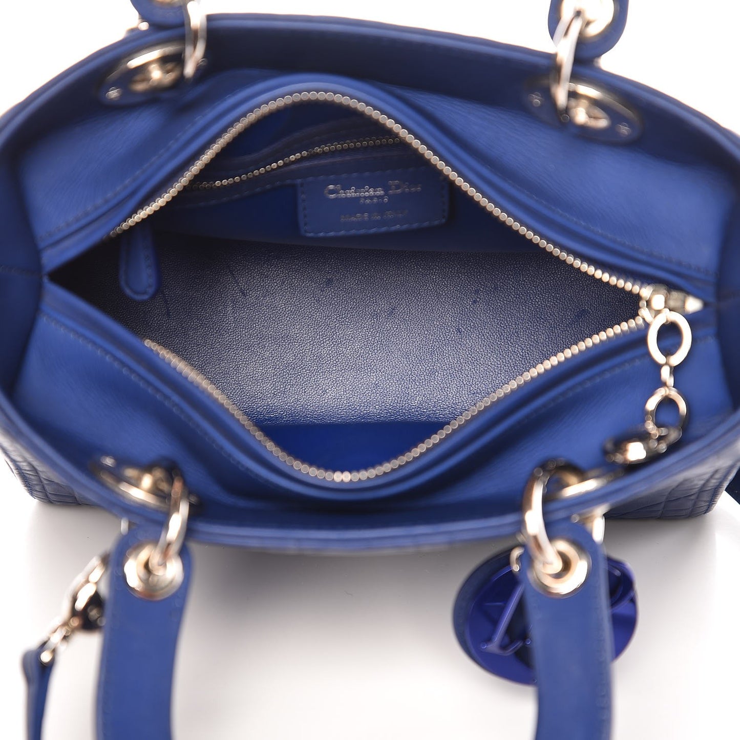 Lambskin Cannage Medium Lady Dior Blue