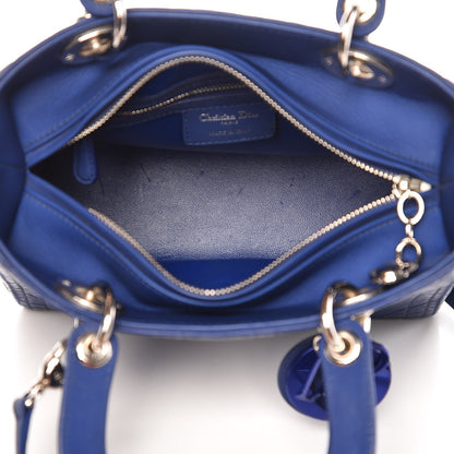 Christian Dior Lambskin Cannage Medium Lady Dior Blue 5 of 15