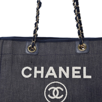 Chanel Denim Small Deauville Tote Dark Blue 19 of 19