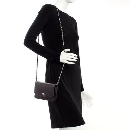 Chanel Caviar Sevruga Wallet On Chain WOC Plum 2 of 8
