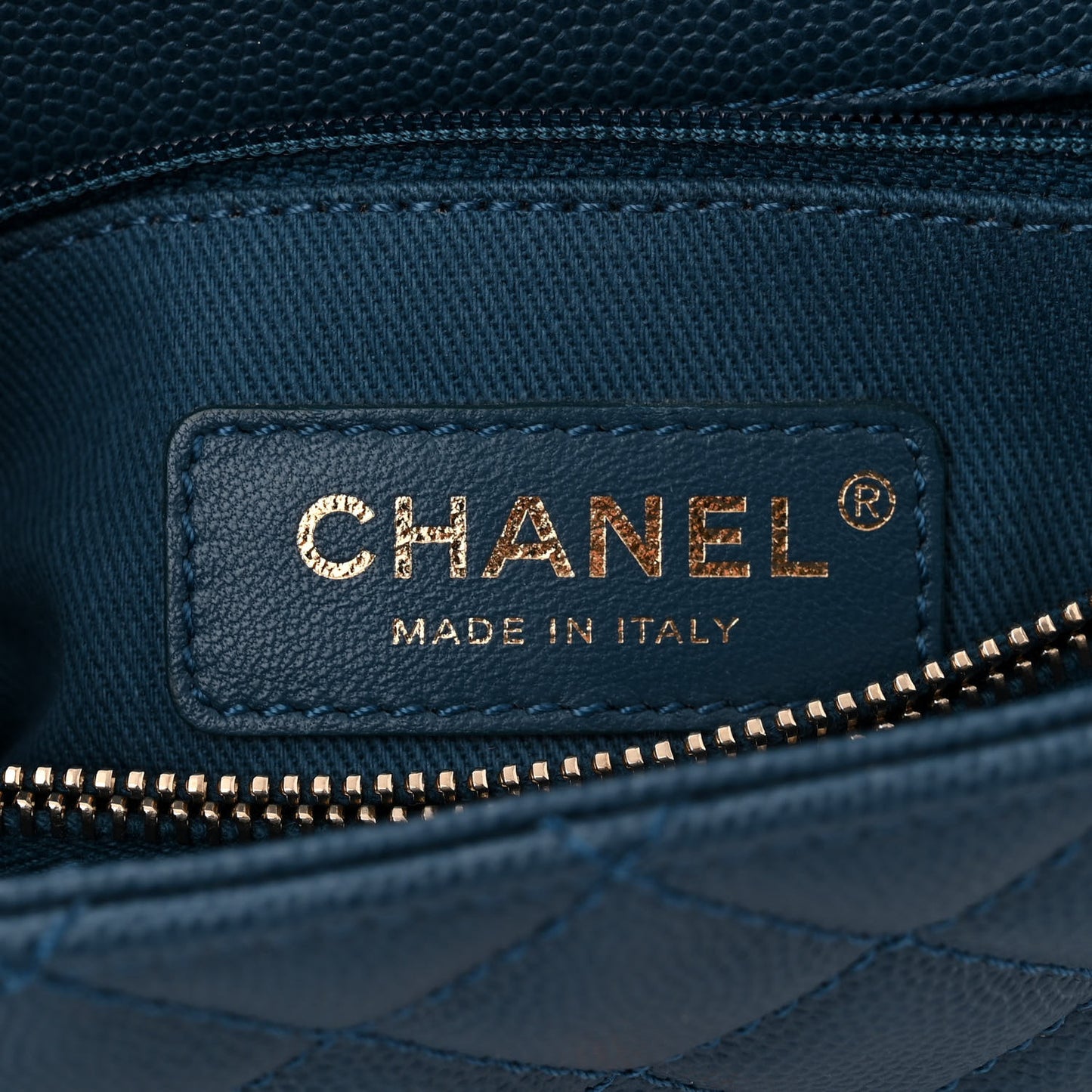 Caviar Quilted Small Coco Handle Flap Blue