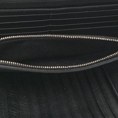Christian Dior HOMME Calfskin Ribbed Zip Around Wallet Black 6 of 8