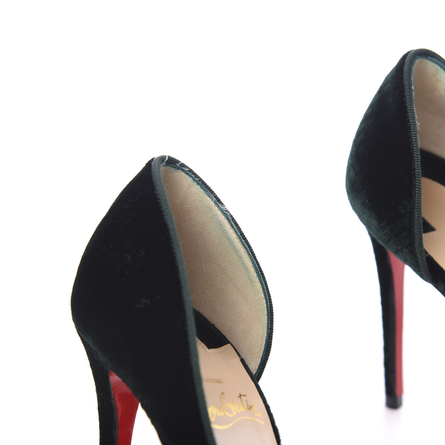 Christian Louboutin Velluto Stamp Iriza 100 Pumps 36.5 Verde 8 of 18