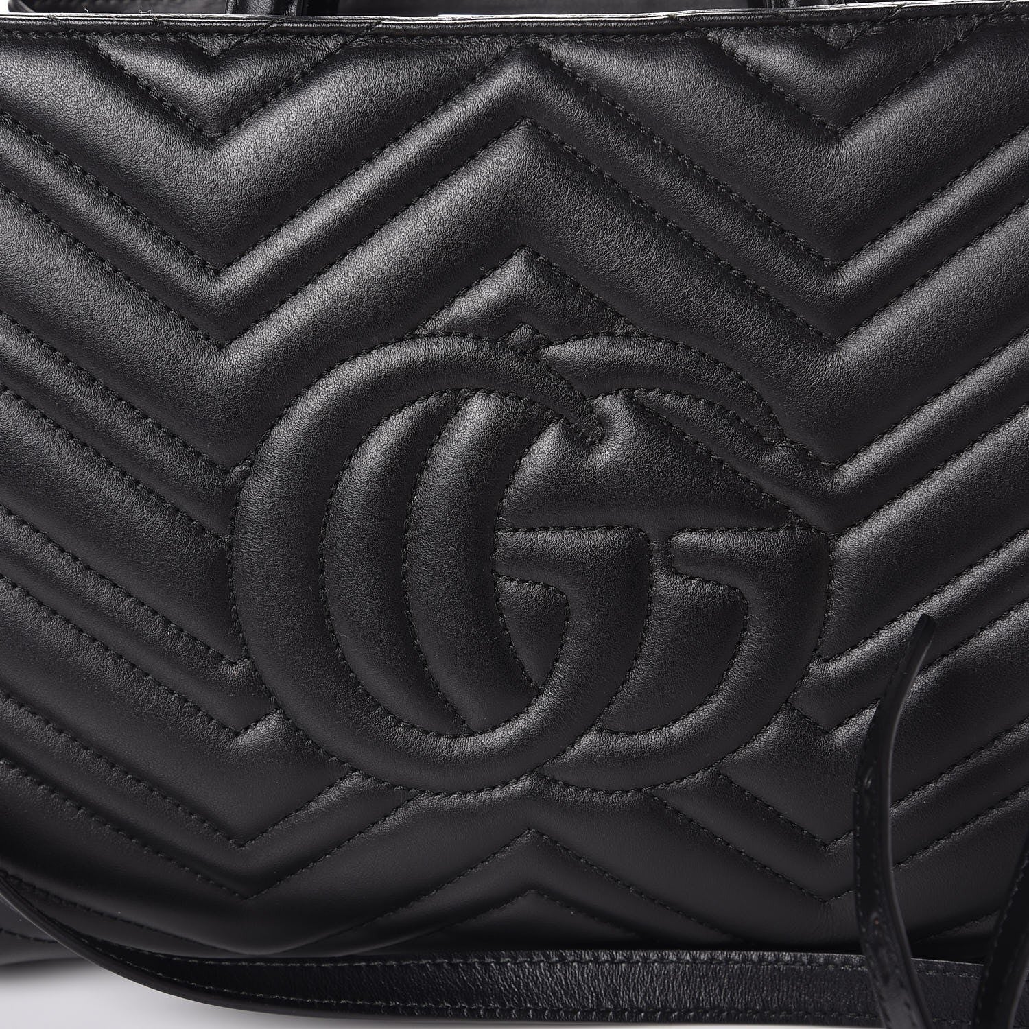 Gucci Calfskin Matelasse Small GG Marmont Tote Black 8 of 8