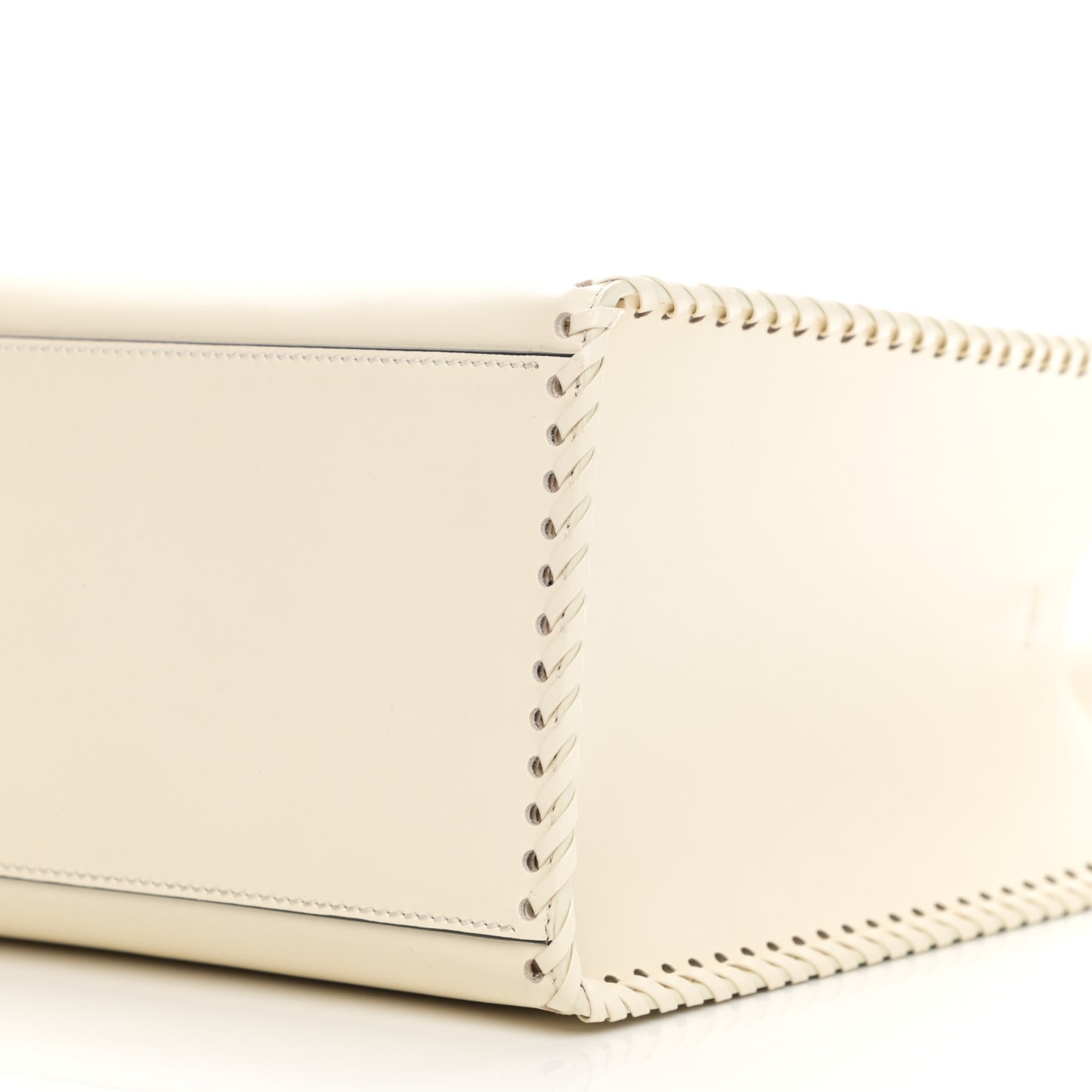 Vitello King Ceylon Plexiglass Woven Logo Debossed Medium Fendi Sunshine Shopper Tote White Ice
