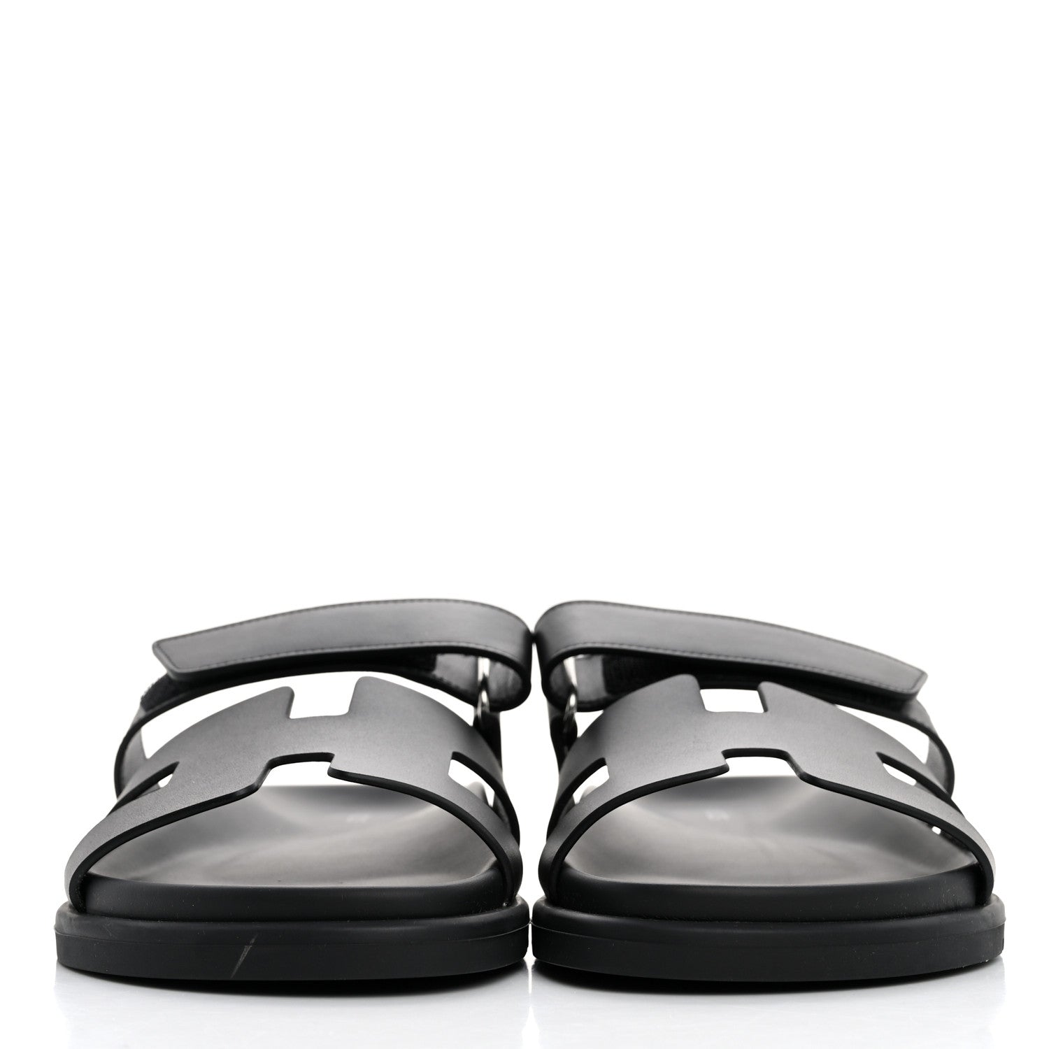 Hermes Calfskin Womens Chypre Sandals 39.5 Black 3 of 10