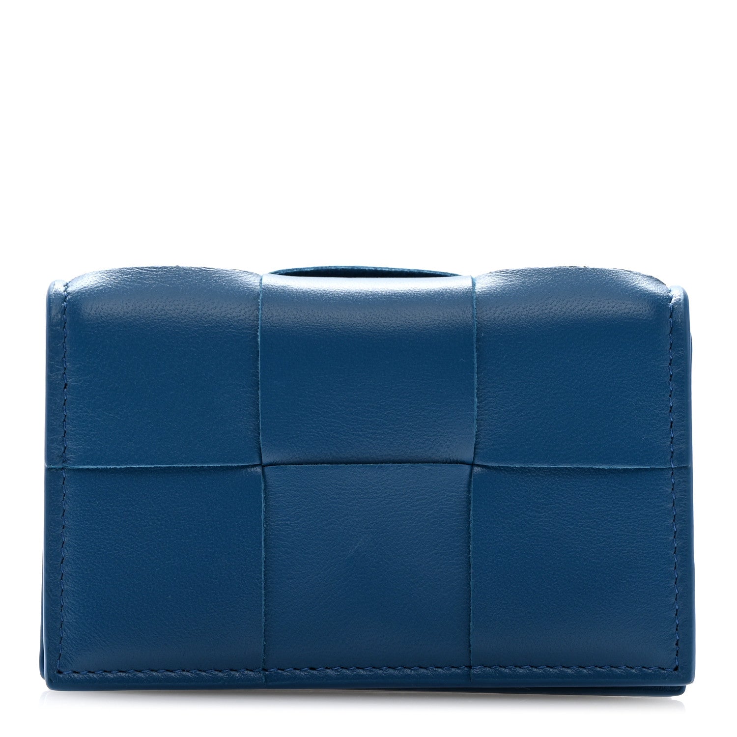 Bottega Veneta Nappa Maxi Intrecciato Card Holder Wallet Deep Pacific 1 of 6