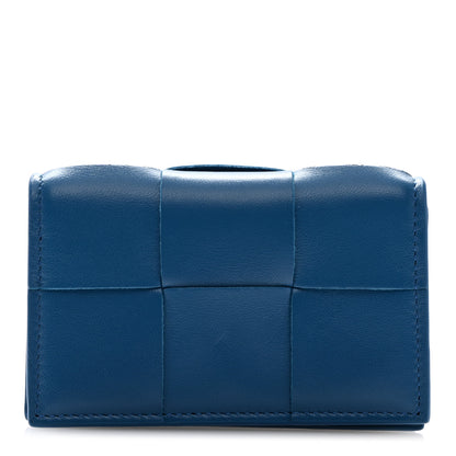 Bottega Veneta Nappa Maxi Intrecciato Card Holder Wallet Deep Pacific 1 of 6